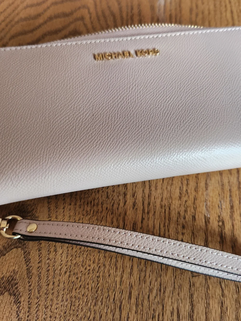 Michael Kors Pale Pink Leather Wristlet Clutch
